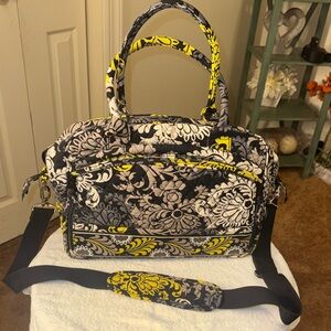 Vera Bradley Black and Yellow Floral Baby Bag